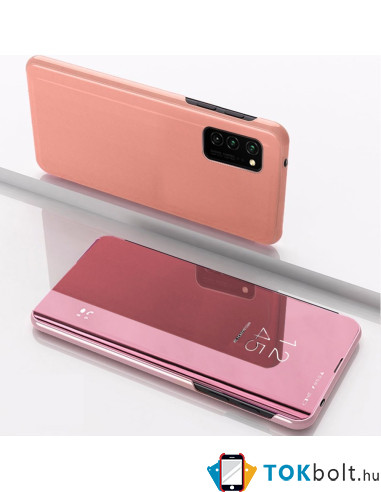 Flip telefontok átlátszó előlappal Samsung Galaxy A71 készülékhez - RÓZSAARANY