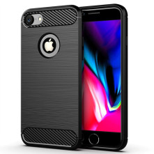 Carbon Fiber iPhone SE2 / SE 2020 (4,7") szilikon tok - FEKETE