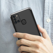 GKK három részes tok Samsung Galaxy A21s készülékhez - FEKETE-SZÜRKE