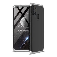 GKK három részes tok Samsung Galaxy A21s készülékhez - FEKETE-SZÜRKE