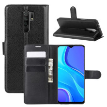 Oldalra nyíló tok Xiaomi Redmi 9 telefonhoz - FEKETE