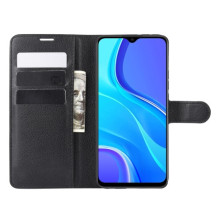Oldalra nyíló tok Xiaomi Redmi 9 telefonhoz - FEKETE