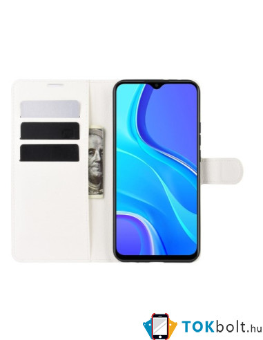 Oldalra nyíló tok Xiaomi Redmi 9 telefonhoz - FEHÉR