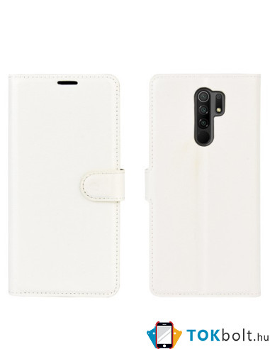 Oldalra nyíló tok Xiaomi Redmi 9 telefonhoz - FEHÉR