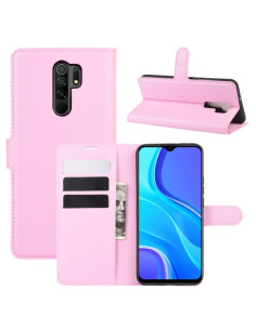 Oldalra nyíló tok Xiaomi Redmi 9 telefonhoz - RÓZSASZÍN