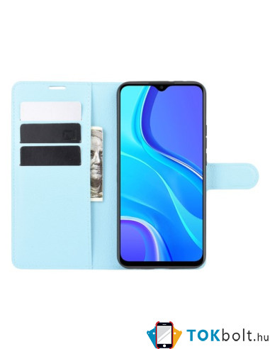 Oldalra nyíló tok Xiaomi Redmi 9 telefonhoz - KÉK