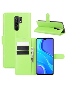 Oldalra nyíló tok Xiaomi Redmi 9 telefonhoz - ZÖLD