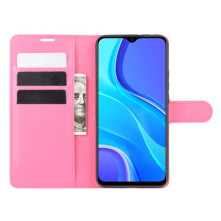 Oldalra nyíló tok Xiaomi Redmi 9 telefonhoz - PINK