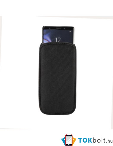 Univerzális fekete színű szövet telefontok - 18.5 x 9.5 cm