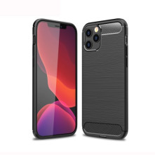 iPhone 12 / 12 Pro karbon mintás tok - FEKETE