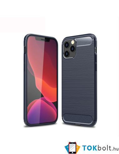 iPhone 12 Pro Max karbon mintás tok - KÉK