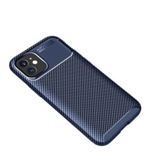iPhone 12 karbon mintás ultra vékony szilikon tok - KÉK