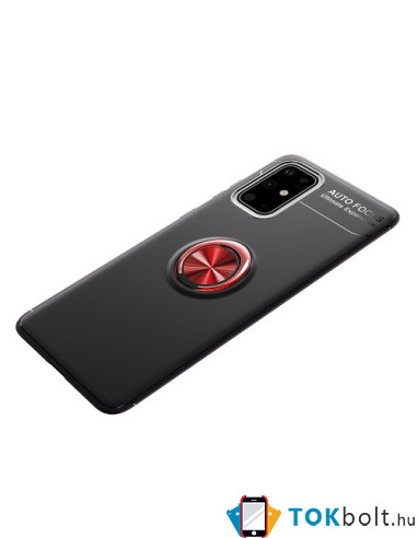 Samsung Galaxy S20 FE / S20 Fan Edition / S20 FE 5G gyűrűs tok - FEKETE - PIROS
