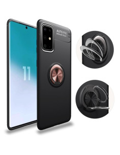 Samsung Galaxy S20 FE / S20 Fan Edition / S20 FE 5G gyűrűs tok - FEKETE - RÓZSAARANY
