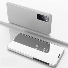 Flip telefontok átlátszó előlappal Samsung Galaxy S20 FE / S20 Fan Edition / S20 FE 5G készülékhez - EZÜST