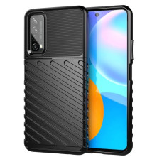 Huawei P smart 2021/Y7a bordázott rugalmas tpu telefontok - FEKETE