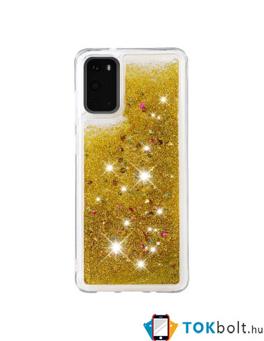 Mozgó csillámos telefontok Samsung Galaxy S20 készülékhez - ARANY