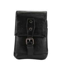 Vállra és övre is akasztható telefon tartó, táska - 18 x 12.5 cm - FEKETE