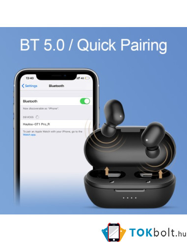 XIAOMI HAYLOU GT1 Pro HD sztereó vezeték nélküli fülhallgató - FEKETE