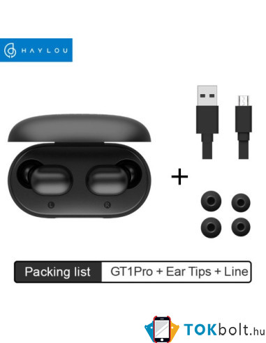 XIAOMI HAYLOU GT1 Pro HD sztereó vezeték nélküli fülhallgató - FEKETE