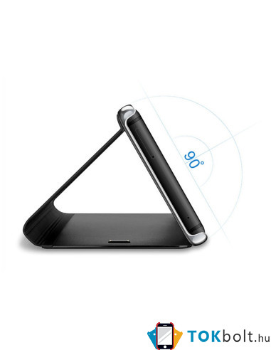 Flip telefontok átlátszó előlappal Samsung Galaxy A31 / A51 készülékhez - FEKETE