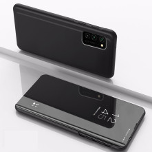 Flip telefontok átlátszó előlappal Samsung Galaxy A31 / A51 készülékhez - FEKETE