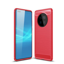 Huawei Mate 40 Pro karbon mintás tok - PIROS