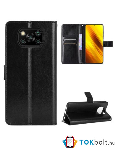 Oldalra nyíló telefontok Xiaomi Poco X3 NFC/Poco X3 telefonhoz - FEKETE