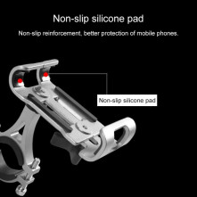 Univerzális kormányra rögzíthető masszív aluminium telefontartó 3.5-6.5 inch széles készülékekhez - RÓZSAARANY