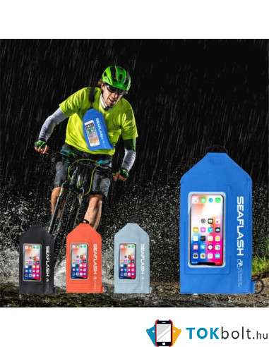 SEAFLASH vállra akasztható vízhatlan telefon tartó, táska - 31 x 16 x 7 cm - FEKETE