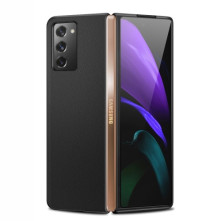 Bőr tapintású háttok Samsung Galaxy Z Fold2 5G készülékhez - FEKETE
