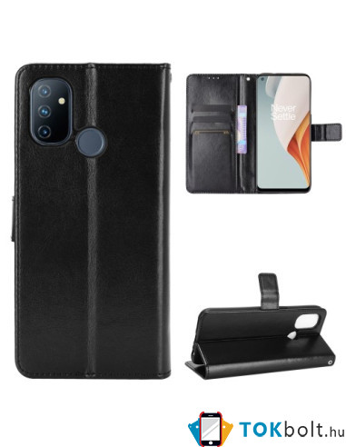 Oldalra nyíló tok OnePlus Nord N100 telefonhoz - FEKETE