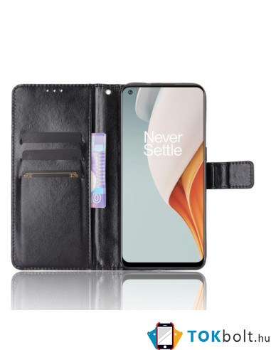 Oldalra nyíló tok OnePlus Nord N100 telefonhoz - FEKETE