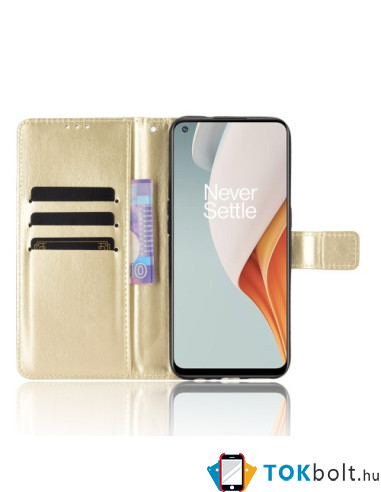 Oldalra nyíló tok OnePlus Nord N100 telefonhoz - ARANY