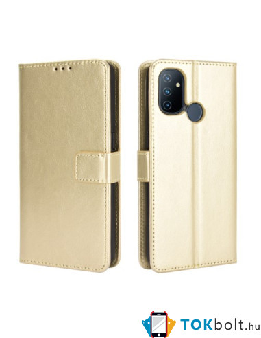 Oldalra nyíló tok OnePlus Nord N100 telefonhoz - ARANY