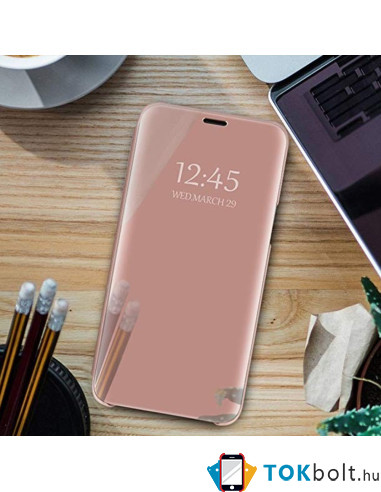 Flip telefontok átlátszó előlappal Xiaomi Redmi Note 9S / 9 Pro készülékhez - RÓZSAARANY