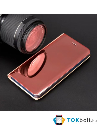Flip telefontok átlátszó előlappal Xiaomi Redmi Note 9S / 9 Pro készülékhez - RÓZSAARANY