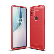 Oneplus Nord N100 karbon mintás tok - PIROS