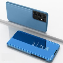 Flip telefontok átlátszó előlappal Samsung Galaxy S21 Ultra készülékhez - KÉK