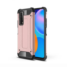 Kemény műanyag és rugalmas TPU hibrid tok Huawei P smart 2021 telefonhoz - RÓZSAARANY