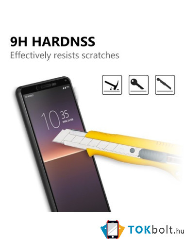 Kijelzővédő karcálló edzett üveg Sony Xperia 10 II típusú készülékhez - 1 db