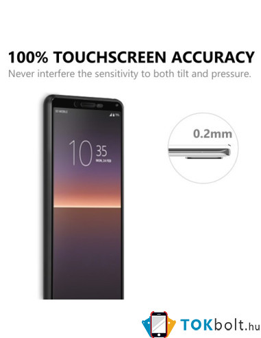 Kijelzővédő karcálló edzett üveg Sony Xperia 10 II típusú készülékhez - 1 db