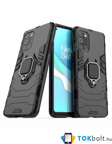Kemény műanyag és rugalmas TPU hibrid tok Oneplus 8T telefonhoz - FEKETE