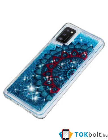 Mozgó csillámos telefontok Samsung Galaxy A41 készülékhez - MANDALA VIRÁG