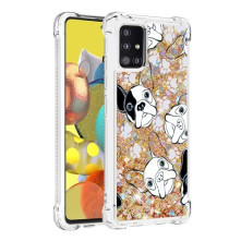 Mozgó csillámos telefontok Samsung Galaxy A51 készülékhez - KUTYA