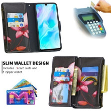 Oldalra nyíló tok cipzáras rekesszel Huawei P30 Lite / P30 Lite New Edition - LILIOM