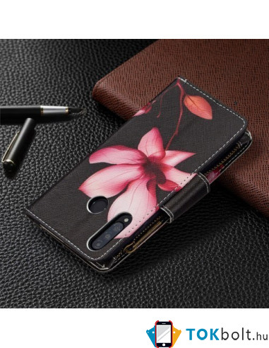 Oldalra nyíló tok cipzáras rekesszel Huawei P30 Lite / P30 Lite New Edition - LILIOM