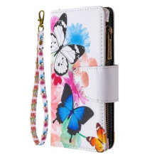 Oldalra nyíló tok cipzáras rekesszel Huawei P30 Lite / P30 Lite New Edition - PILLANGÓK