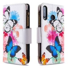 Oldalra nyíló tok cipzáras rekesszel Huawei P30 Lite / P30 Lite New Edition - PILLANGÓK