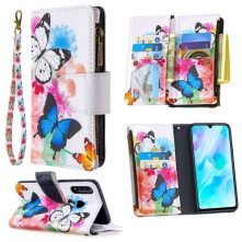 Oldalra nyíló tok cipzáras rekesszel Huawei P30 Lite / P30 Lite New Edition - PILLANGÓK